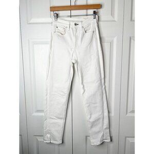 Rag & Bone Nina High Rise White Denim Cigarette Skinny Jeans Women's Size 25